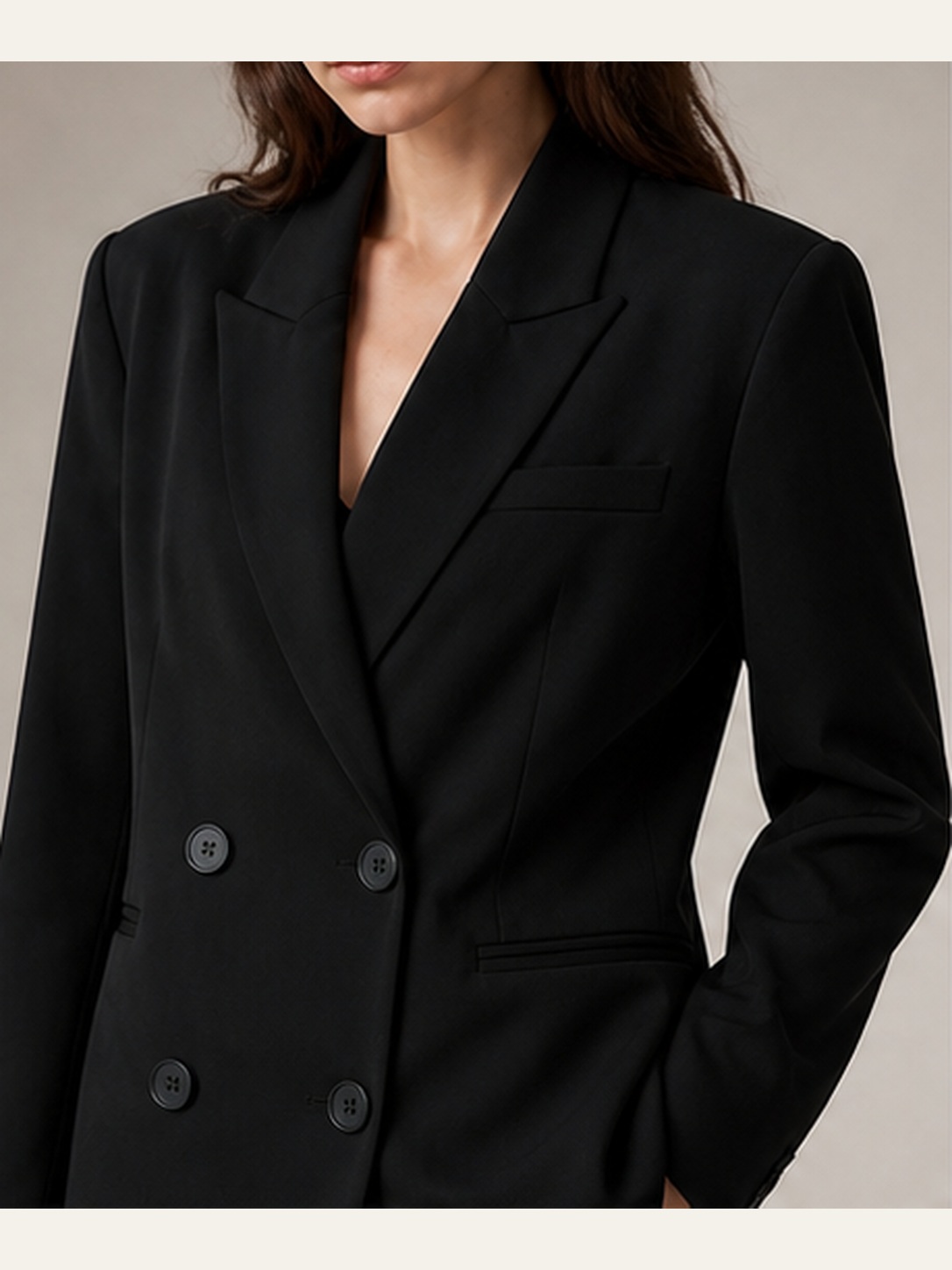 Vera Lace-Back Blazer fabric and trim detail