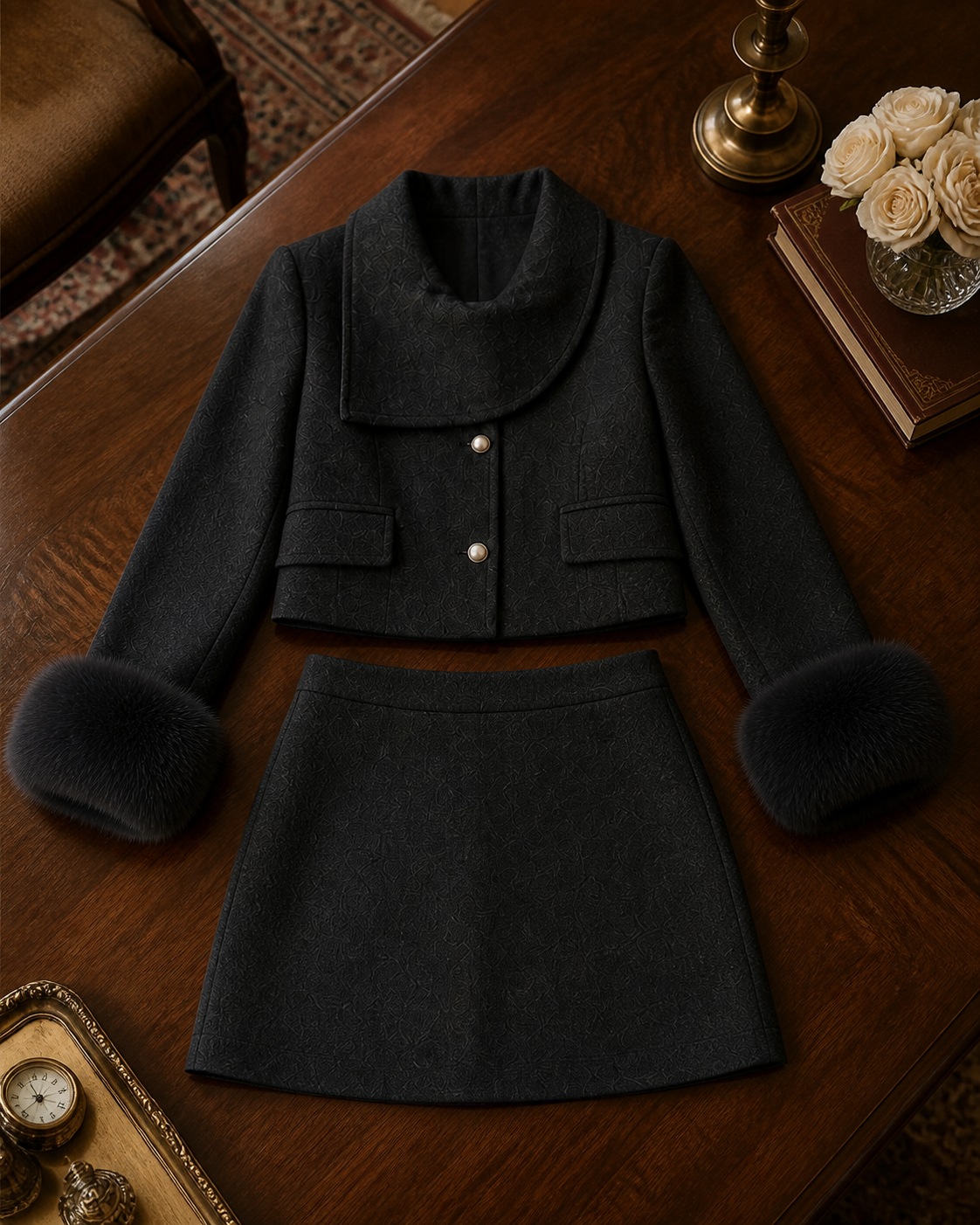 Amelie Shawl-Collar Coat detail 4